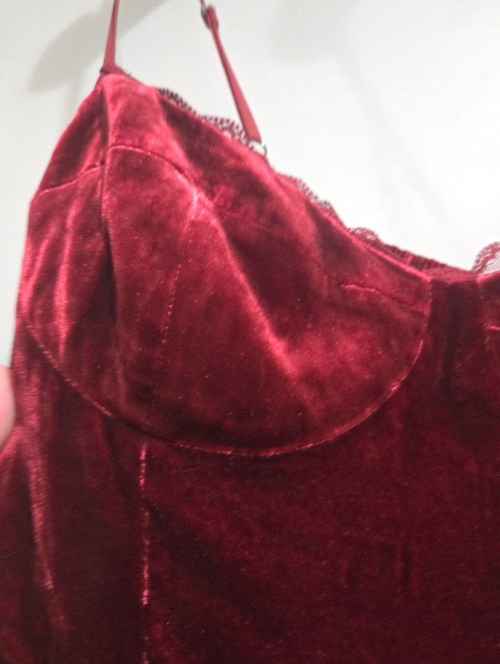 Reformation Pennington Dress Red Velvet Size 6 **read Description - Picture 6 of 11